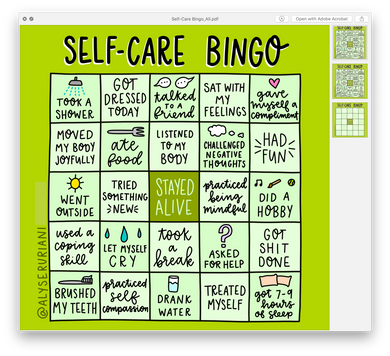 Self Care Bingo: Digital Download